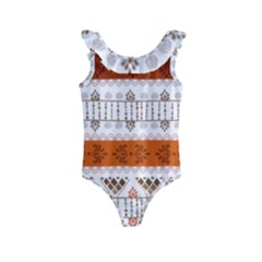 Ethnic Traditional Seamless Pattern Kids  Frill Swimsuit by Bedest