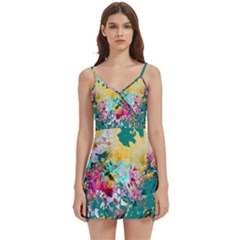 Colors Body Wrap Sleeveless V-neck Mini Dress by gussiart