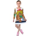 Bluey Kids  Long Sleeve Velvet Dress View1