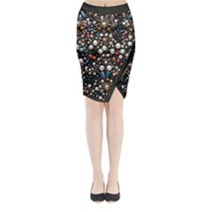 Pearls And Stones Midi Wrap Pencil Skirt by dedoma