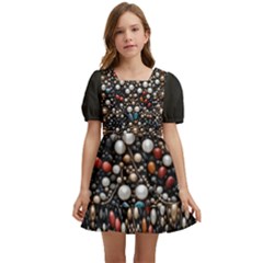 Pearls And Stones Kids  Short Sleeve Dolly Dress by dedoma