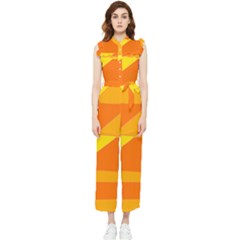 Pattern Abstract Triangle Simple Women s Frill Top Chiffon Jumpsuit by Bedest