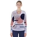 Abstract Architecture V-Neck Long Sleeve Top View1