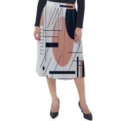 Abstract Architecture Classic Velour Midi Skirt  by Bedest