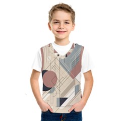 Boho Abstract Architecture Kids  Basketball Tank Top by Bedest