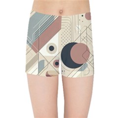 Boho Abstract Architecture Kids  Sports Shorts by Bedest