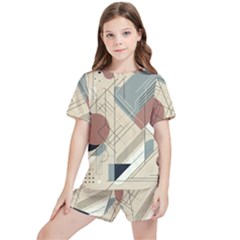 Boho Abstract Architecture Kids  T-shirt And Sports Shorts Set by Bedest