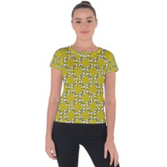 Eyes Pattern Short Sleeve Sports Top  by Bedest