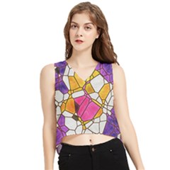 Architecture Glass Abstract Pattern V-neck Cropped Tank Top by Bedest