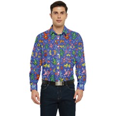 Grateful Dead Dancing Bears Pattern Men s Long Sleeve Pocket Shirt  by Salmanaz77