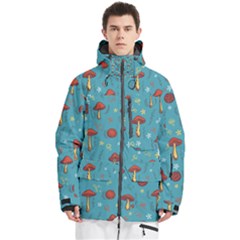 Whimsical Mushroom Pattern Men s Multi Pockets Zip Ski And Snowboard Waterproof Breathable Jacket by Drawde