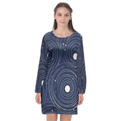 Art Long Sleeve Chiffon Shift Dress  by zappwaits