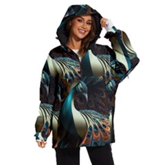 Colorful Peacock Bird Feathers Women s Ski And Snowboard Waterproof Breathable Jacket by Apen