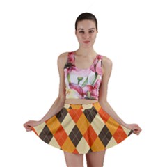 Halloween Argyle Pattern  Mini Skirt by Safari