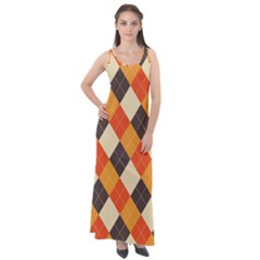 Halloween Argyle Pattern  Sleeveless Velour Maxi Dress by Safari