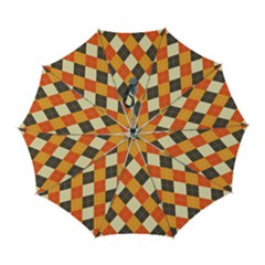 Halloween Argyle Pattern  Automatic Folding Umbrella With Case (large) by Safari