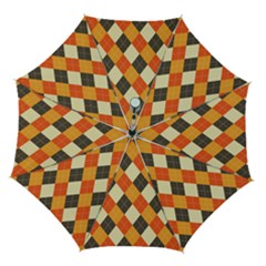 Halloween Argyle Pattern  Automatic Folding Umbrella With Case (medium) by Safari