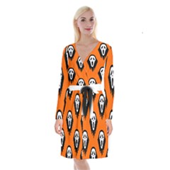 Halloween Party  Long Sleeve Velvet Front Wrap Dress by Safari