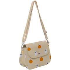 Pumpkin And Boo Crew Halloween  Saddle Handbag by Safari