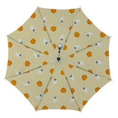 Pumpkin And Boo Crew Halloween  Automatic Folding Umbrella With Case (medium) by Safari