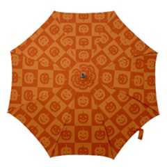 Seamless Halloween Pattern With Smiling Pumpkin 20240926 161520 0000 Hook Handle Umbrellas (small) by Safari