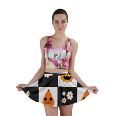 Seamless Halloween Pattern With Smiling Pumpkin 20240926 161714 0000 Mini Skirt by Safari