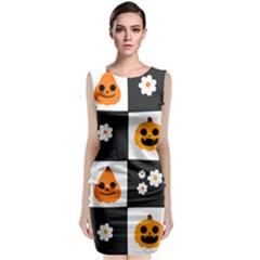 Seamless Halloween Pattern With Smiling Pumpkin 20240926 161714 0000 Classic Sleeveless Midi Dress by Safari