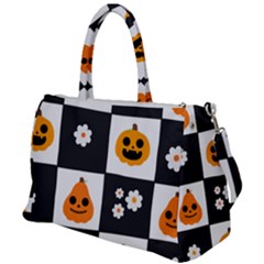 Seamless Halloween Pattern With Smiling Pumpkin 20240926 161714 0000 Duffel Travel Bag by Safari