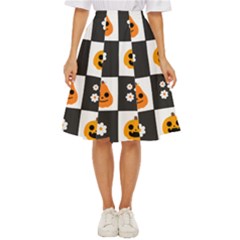 Seamless Halloween Pattern With Smiling Pumpkin 20240926 161714 0000 Classic Short Skirt by Safari