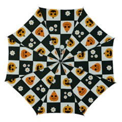 Seamless Halloween Pattern With Smiling Pumpkin 20240926 161714 0000 Automatic Folding Umbrella With Case (medium) by Safari