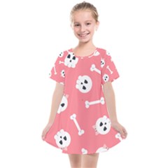 Halloween Pattern With Sculles And Bones 20240926 160927 0000 Kids  Smock Dress by Safari