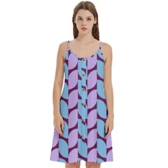 Purple Blue Pattern Women s Spaghetti Strap Pullover Cami Dress by ytdream