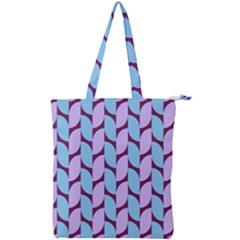 Purple Blue Pattern Double Zip Up Tote Bag by ytdream