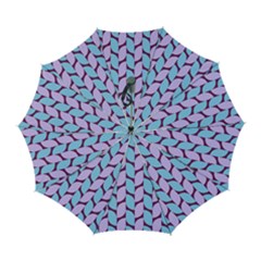 Purple Blue Pattern Automatic Folding Umbrella With Case (large) by ytdream