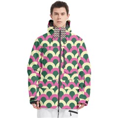 Green Yellow Pattern Men s Multi Pockets Zip Ski And Snowboard Waterproof Breathable Jacket by ytdream