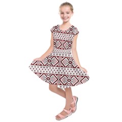 Illustration Of Ukrainian Folk Seamless Pattern Ornament Kids  Short Sleeve Dress by Grandong