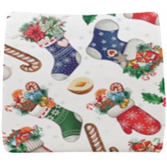 Christmas Socks Gloves Candy Cane Stocking Seamless Seat Cushion by Grandong