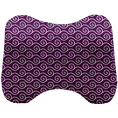 Violet White Pattern Head Support Cushion by ytdream