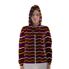 Multicolor Wave Pattern Women s Hooded Windbreaker by ytdream