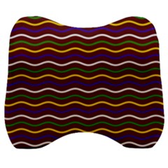 Multicolor Wave Pattern Velour Head Support Cushion by ytdream