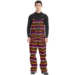 Multicolor Wave Pattern Men s Front Zip Ski And Snowboard Bib Pants by ytdream