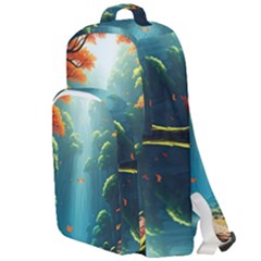 Autumn Trees Nature Double Compartment Backpack by Bedest