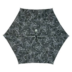 Geologic Marine Life Motif Black And White Print Automatic Folding Umbrella With Case (small) by dflcprintsclothing