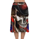 Confederate Flag Usa America United States Csa Civil War Rebel Dixie Military Poster Skull Velvet Flared Midi Skirt View2