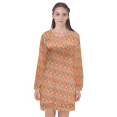 Diamond Dollar Sign Pattern Long Sleeve Chiffon Shift Dress  by ExtraAwesomeSauce