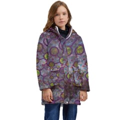 Abstract Molecular Space Art Kids  Hooded Longline Puffer Jacket by ExtraAwesomeSauce