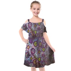 Abstract Molecular Space Art Kids  Cut Out Shoulders Chiffon Dress by ExtraAwesomeSauce