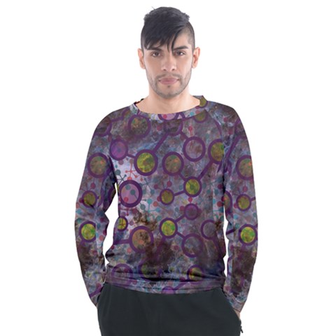 Abstract Molecular Space Art Men s Long Sleeve Raglan T-shirt by ExtraAwesomeSauce