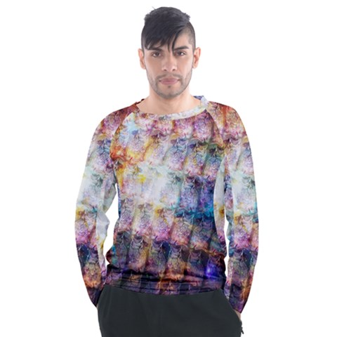 Cosmic Owls Pattern Men s Long Sleeve Raglan T-shirt by ExtraAwesomeSauce