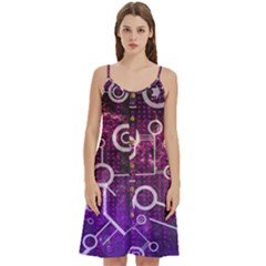 Cosmic Network Geometric Art Women s Spaghetti Strap Pullover Cami Dress by ExtraAwesomeSauce